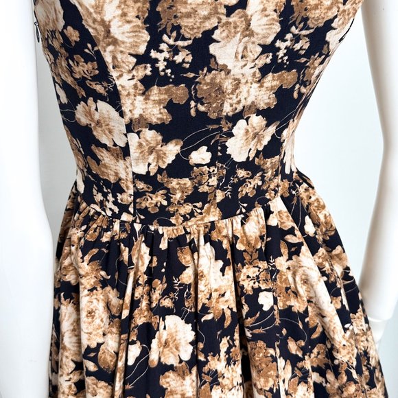 Gracia Cap Sleeve Fit & Flare Skater Floral Print Mini Short Dress Women's Sz S - Picture 10 of 13